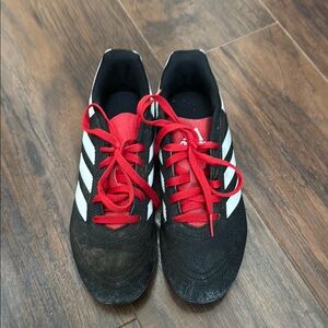 Adidas Black and White Sneakers cleats soccer with Red Laces